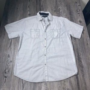 Beverly Hills Polo Club Men's Size L  Plaid Button-Front Shirt Short Sleeve